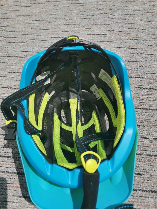 Casca Bicicleta FORCE Raptor MTB Fluo/Albastru S-M 54-58 cm