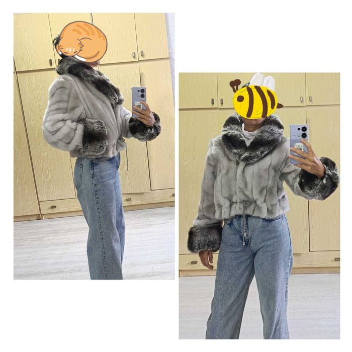 Короткая шубка из искусственного меха под норку 44-46 разм.