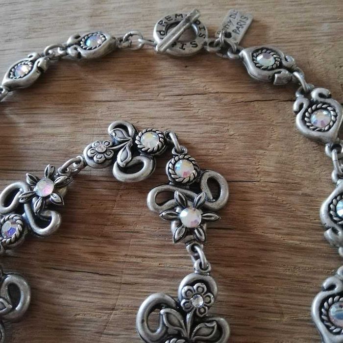 set colier si bratara vintage Remy dis Paris cu strasuri