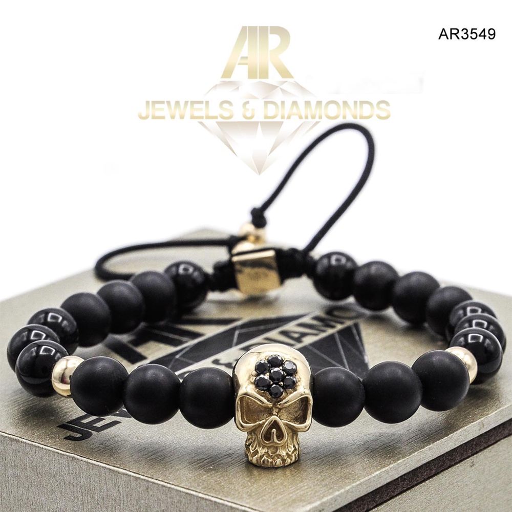 Bratara Aur 14 K Skull Collection ARJEWELS model nou unisex ARJEWELS