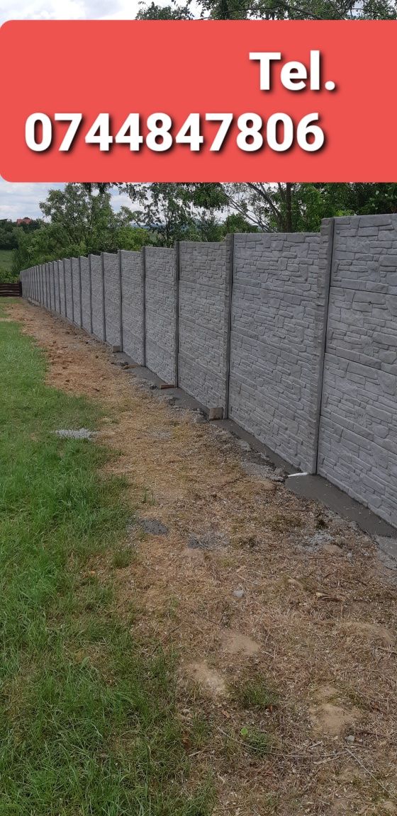 Placi gard beton armat cu fier beton