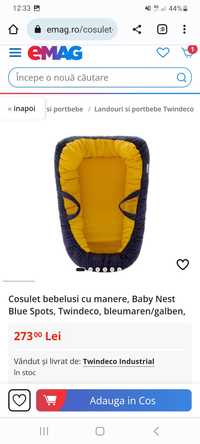 Baby Nest Twindeco bleumaren/galben