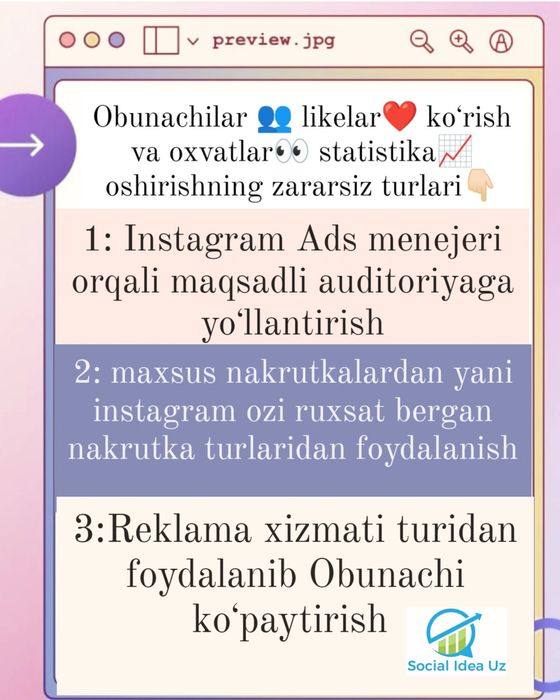 Instagramda va telegram kafolatlangan obunachilar