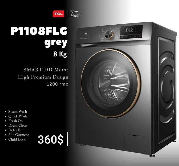 Стиральная машина TCL 8 кг Invertor Smart DD Motor P1108FLG