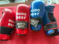 Mănuși de box BUDO BEST, mărimea S – roșii și albastre