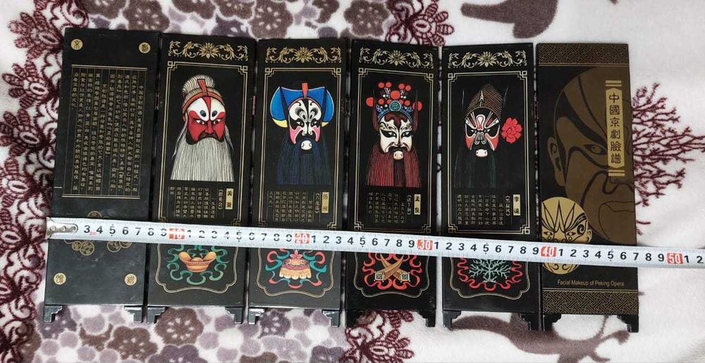 Настольная Декоративная ширма Маски, Птицы. Пекинская опера. 23Х47см