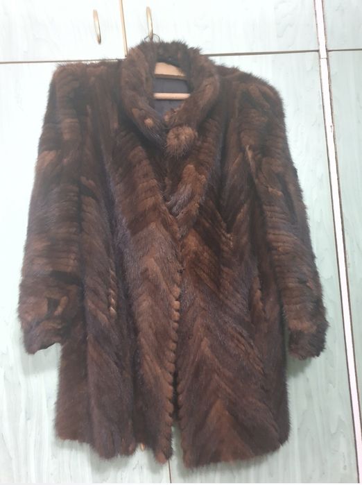 Палто с естествен косъм от визон
