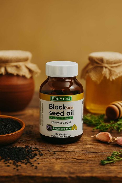 Black seed oil capsules 500мг № 120 в стеклянной банке