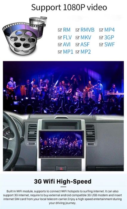 Navigatie Mare 10 inch Android-1Din Fixa si Rabatabila  1 din