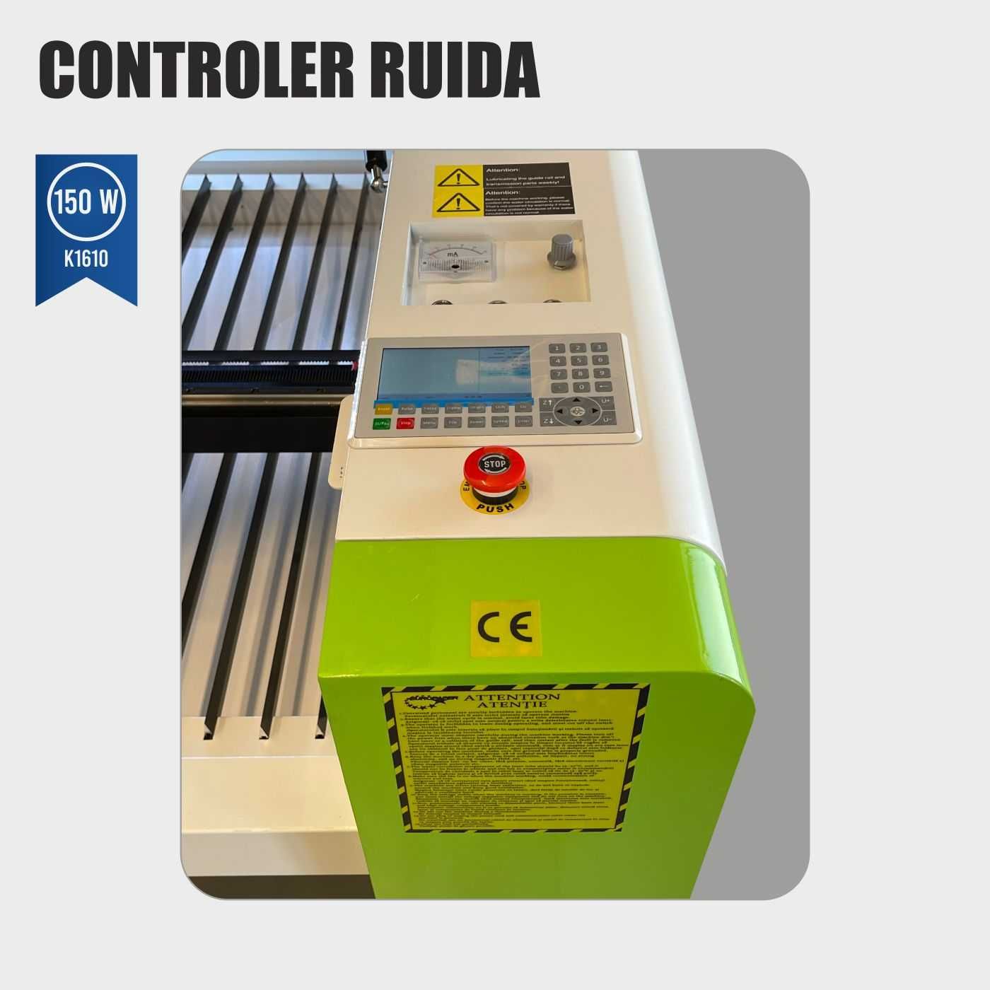 Gravator Laser K1610, Putere 150W, Controler RUIDA 1600x1000 mmm