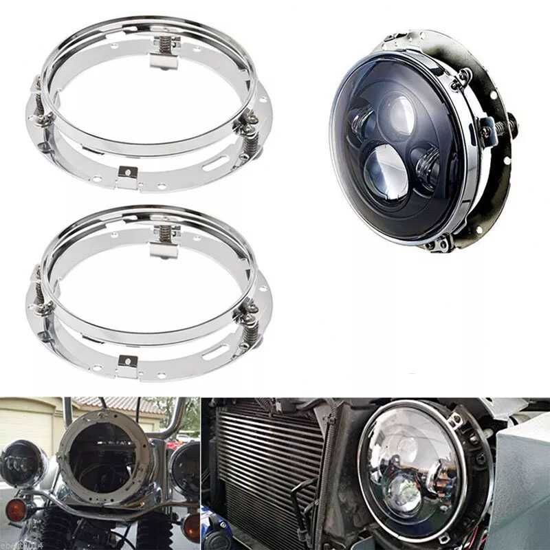 Никелирани Монтажни стойки за кръгли фарове LED Фарове 7”