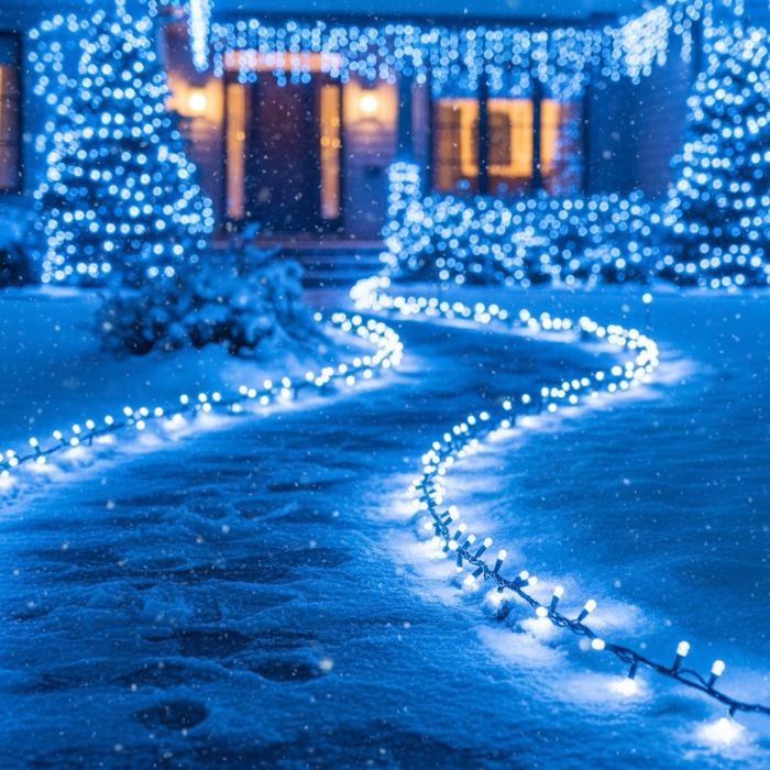 Instalatie Craciun Beculete 50M 500 LED Albastru Exterior\Interior