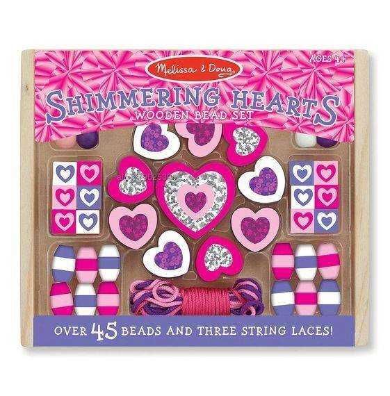 продавам Melissa & Doug - Дървен комплект мъниста - Блестящи сърца