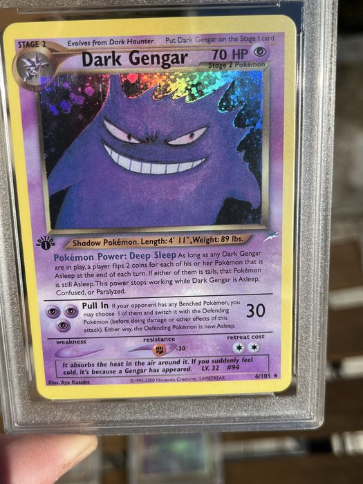 3 Pokemon Cards - Illustrator,Mewtwo & Dark Gengar