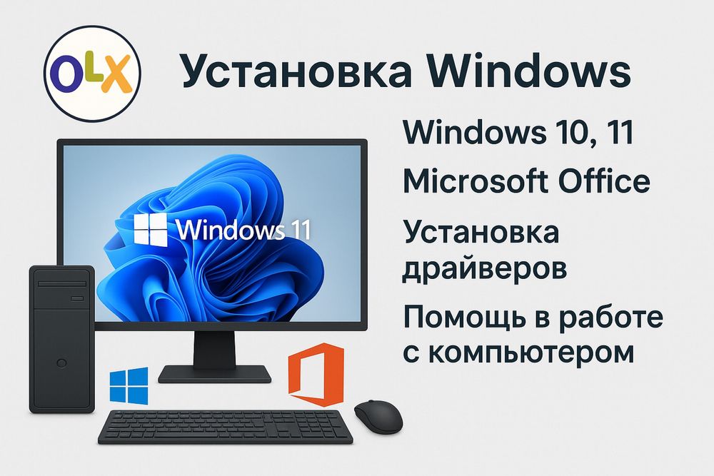 Установка Windows, Microsoft office и тд.