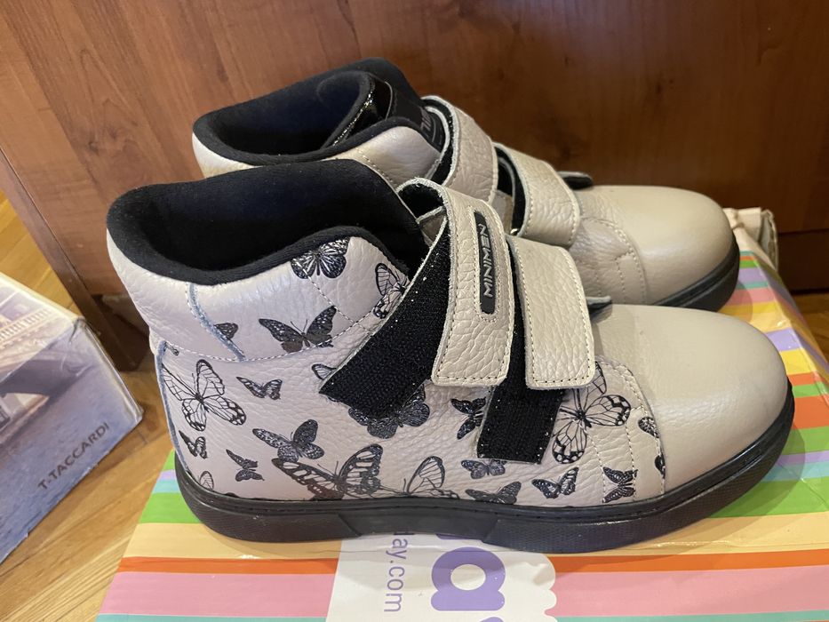 Полусапожки для девочек, кожаные, подростковые, Турция