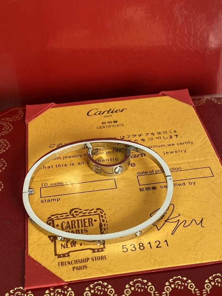 Brățara model Cartier LOVE slim White Gold 750 Diamond