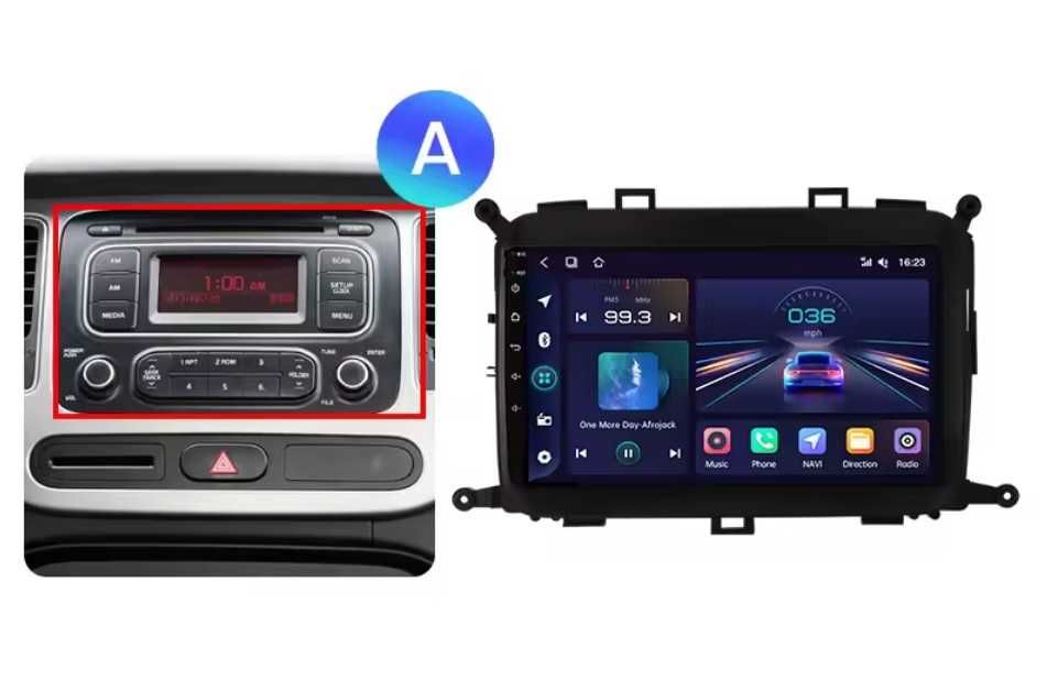 Мултимедия 9" за KIA CARENS III ANDROID 14 CARPLAY навигация