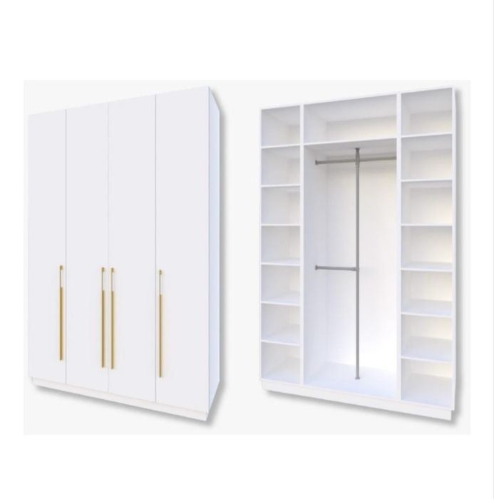 Распашной шкаф Нур Мебель 545, 160x240х52 см, белый