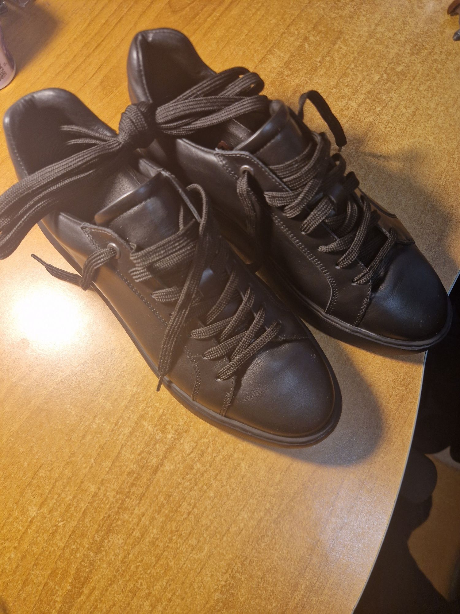 Sneakers negri piele naturala Bigotti