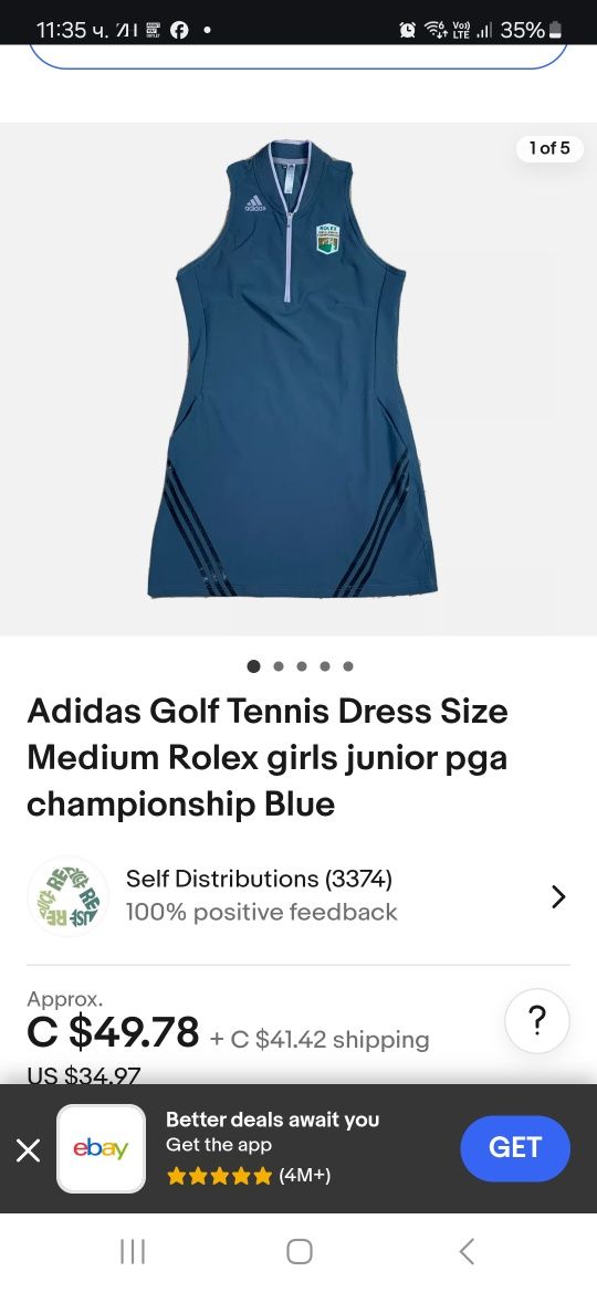 НОВА тенис рокля ADIDAS, M размер, с етикет