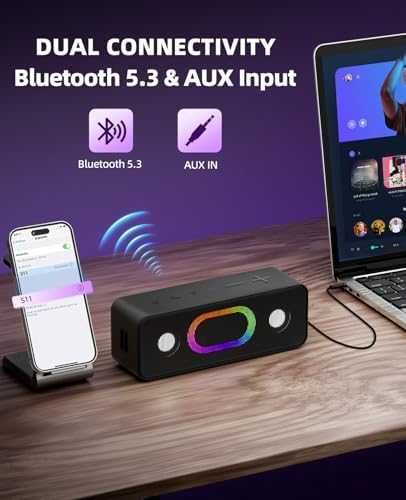 Нова Портативна Bluetooth 5.3 тонколона 16W, TWS и 24 часа батерия