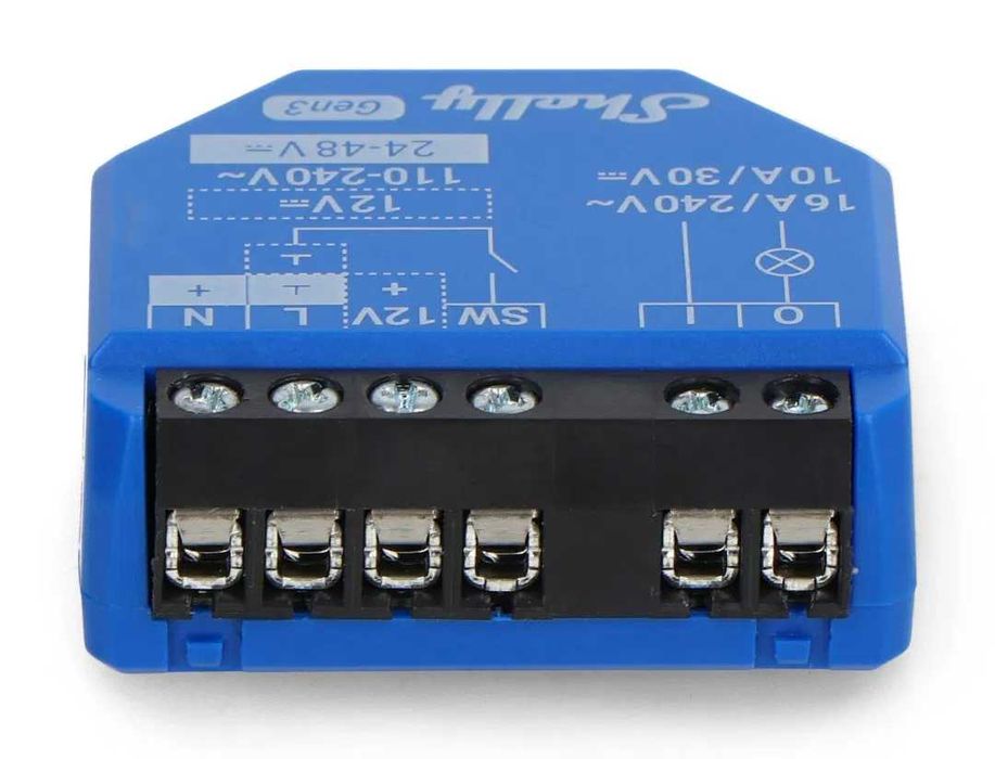 Shelly 1 Gen3 – смарт микромодул 1× On/Off, 16 A (изисква неутрал)