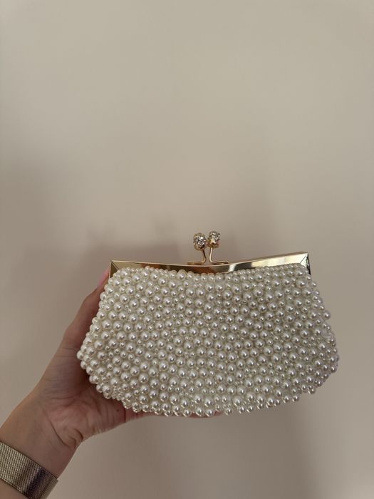 Чисто нова клъч чанта с перли NEXT