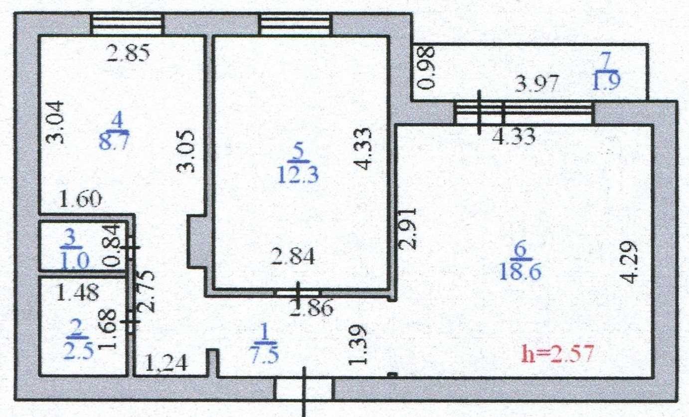 Продам 2-комнатную квартиру, 52.3 м², 6/9 этаж, Ташенова 19