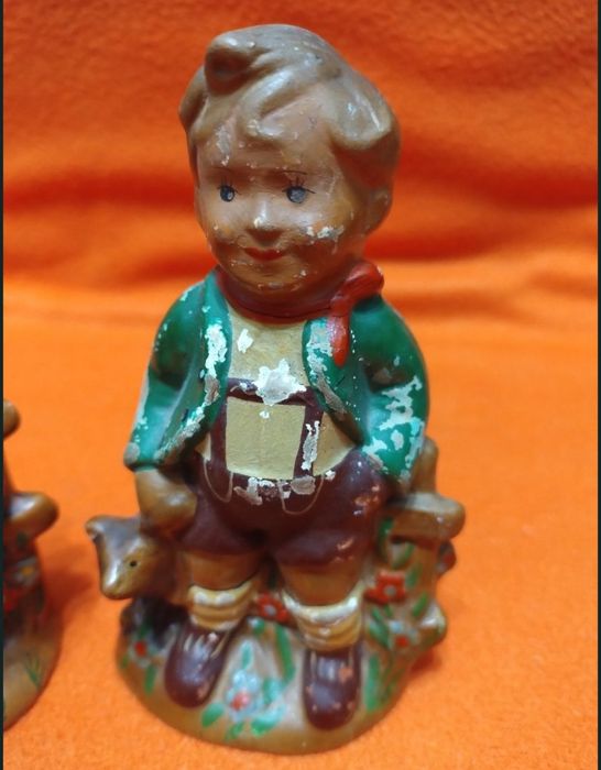 Cadou Sarbatori Statueta Bibelou Vechi Colectie Argila Pictate Manual