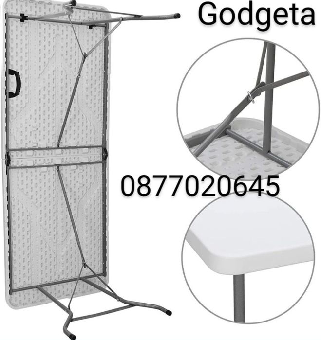 Маса за кетъринг и къмпинг 180/73 см. згъваема лесно преносимаа