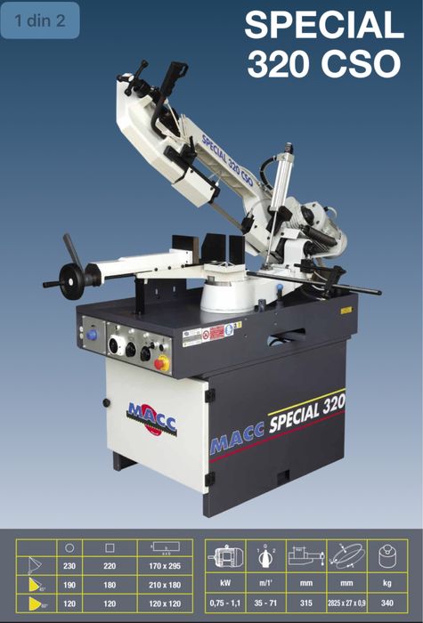 Fierastrau debitat metale profesional, italian Macc Special 320 CSO