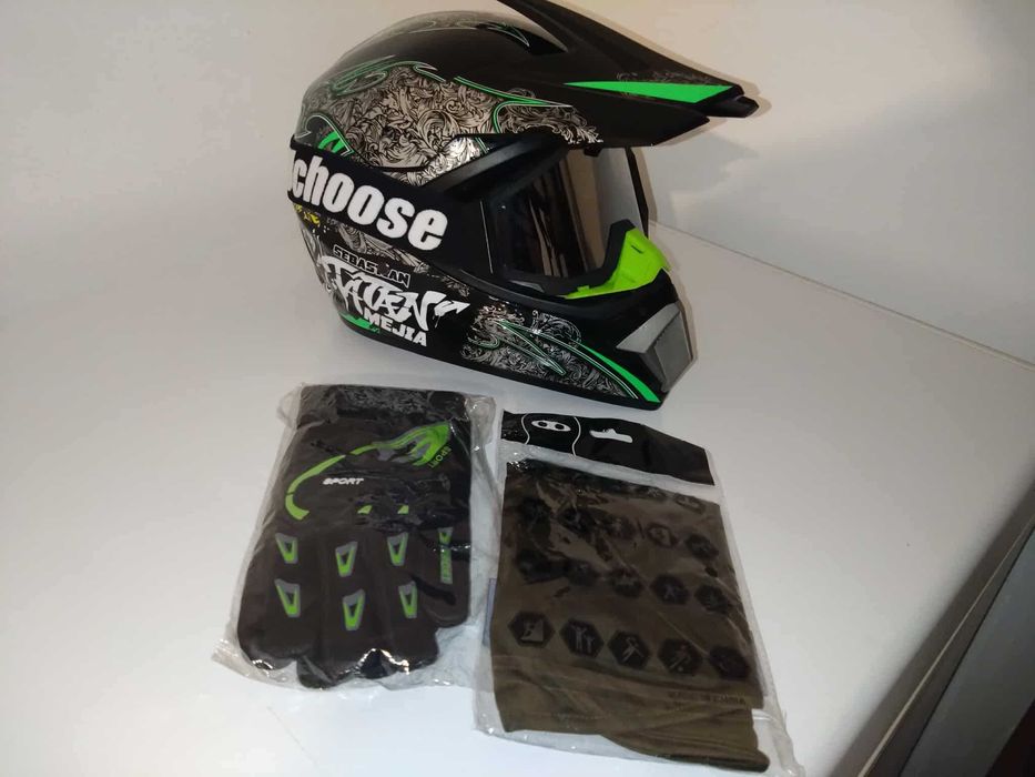 Casca moto/enduro/atv  +Ochelari+Manusi+Cagula