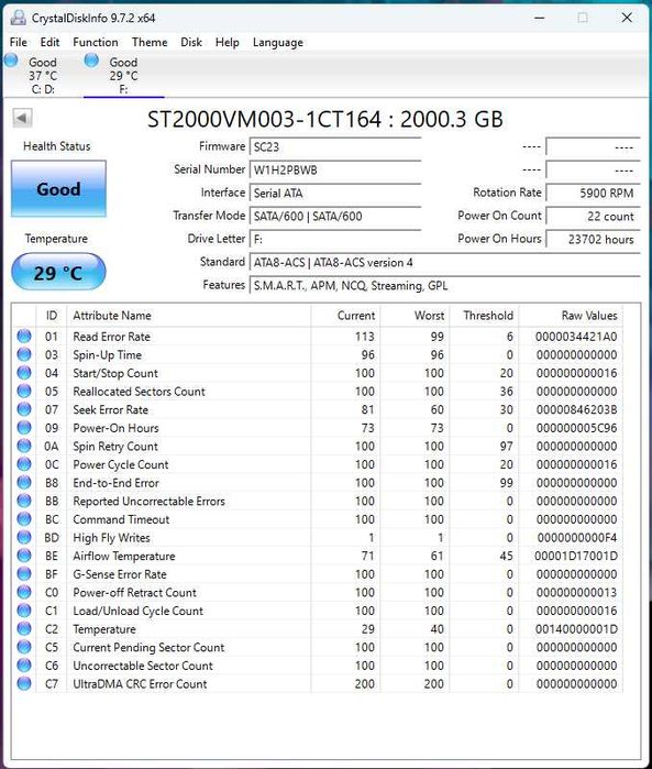 2 buc HDD 3.5 SATA3, 1Tb + 2Tb, uz personal, intretinute