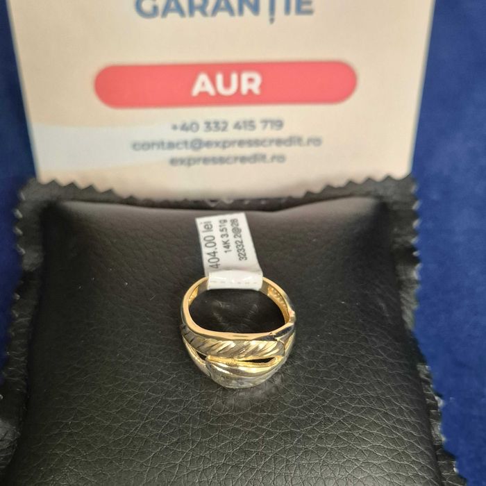 ( B32332.2. / Ag28 Doi Baieti ) Inel Aur 14K - 3.51 grame / 1404 lei