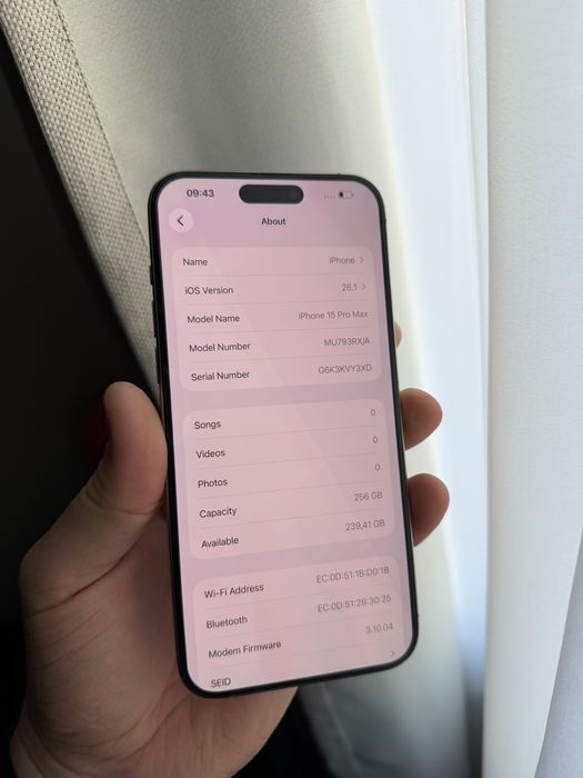 iPhone 15 Pro Max | 256GB | Natural Titanium | 88% Battery