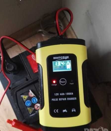 Зарядно за акумулатор,НОВО,интелигентно,с амперметър,волтметър,дисплей