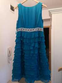 Vând rochie turquoise din mătase naturală
