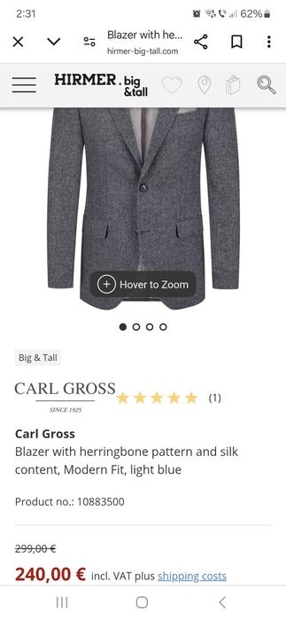 Sacou de barbati Carl Gross 4xl