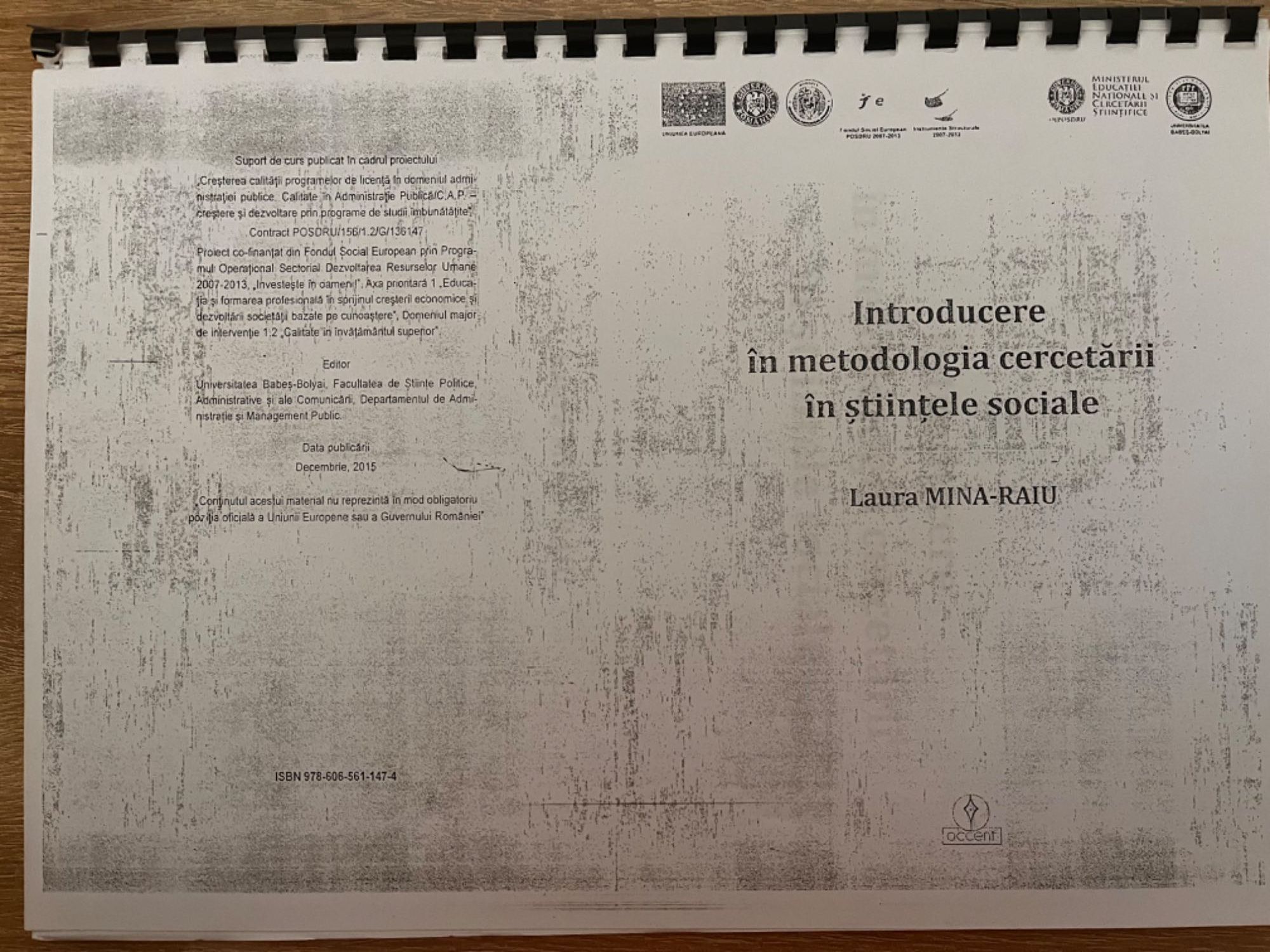 Introducerea în Metodologia Cercetarii în Științele Sociale - Laura M.