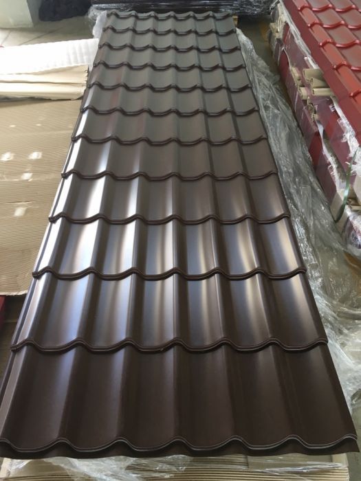 Метална керемида 2 цвята червен RAL3011 и кафяв RAL8017 ламарина ЛТ LT