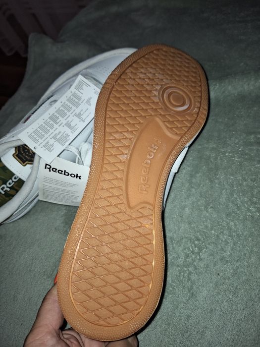 Pantofi Reebok Club C85,albi,noi,mărimea 45.5