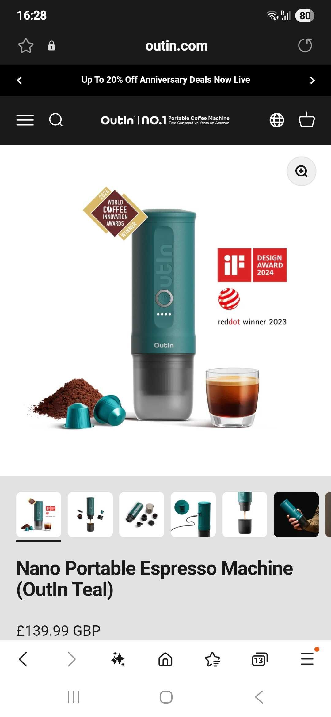 НОВА  Преносима кафе машина Outin nano Espresso