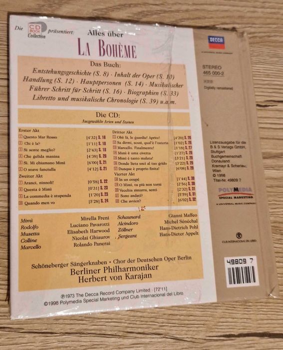 CD + Carte Opera Boema de Puccini (La Boheme - Giacomo Puccini)