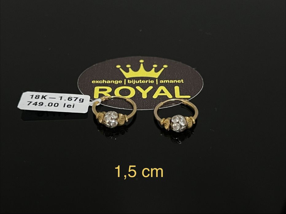 Bijuteria Royal : Cercei dama aur 18K 1,67gr