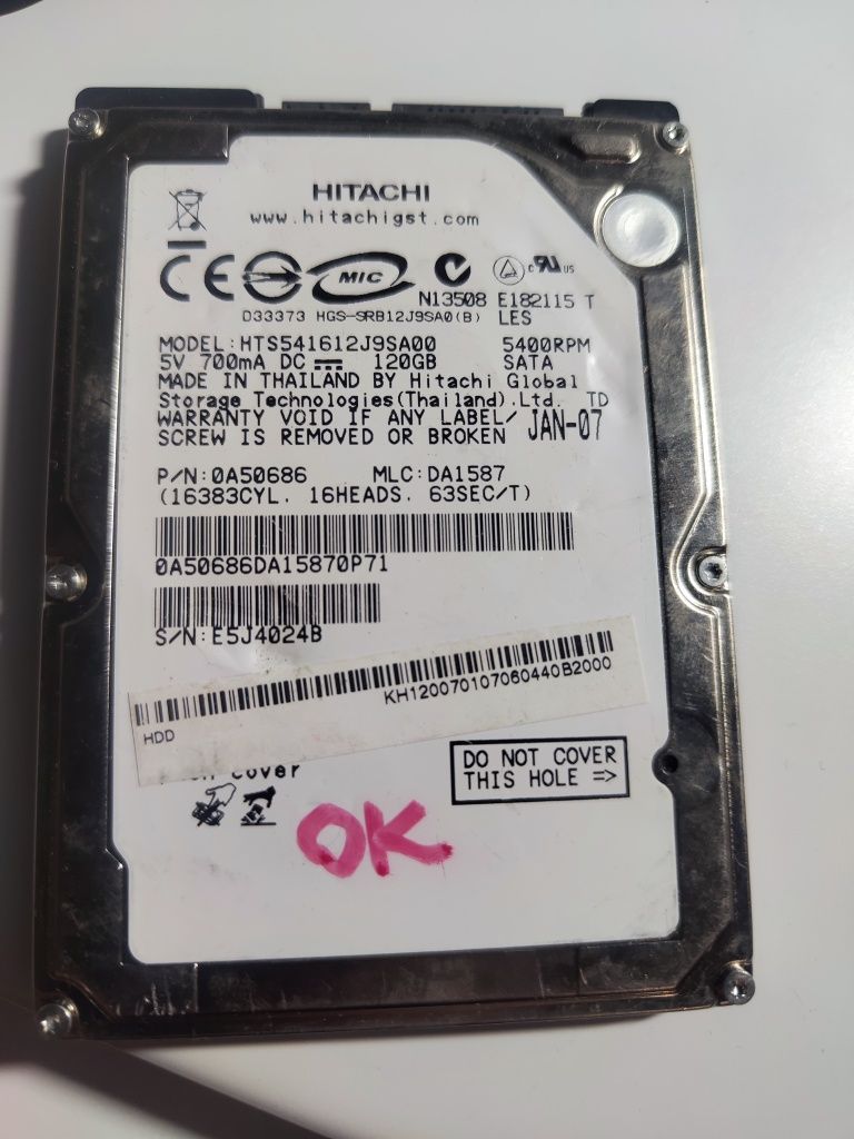 Vand harddisk hdd laptop SATA 120gb