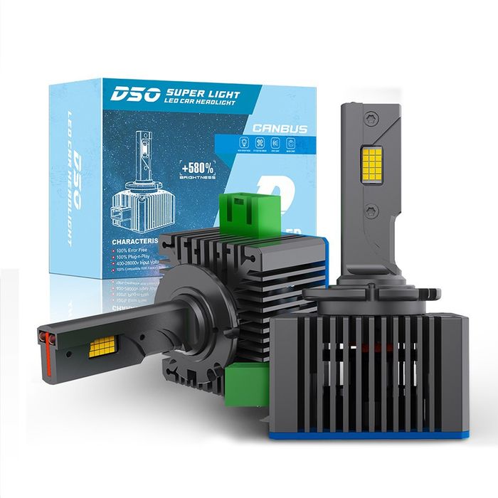 D1S D2S D3S D4S Set de 2 becuri LED cu Canbus, Miez Cupru, IP68