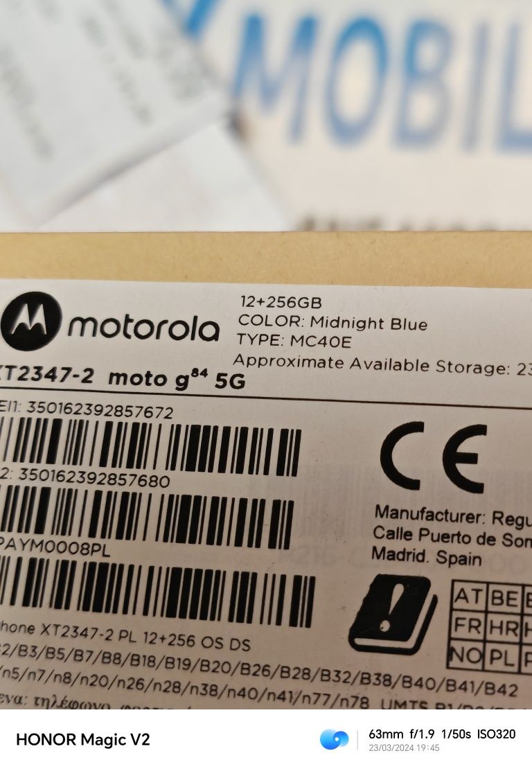 Motorola Moto G84 -5G 256 GB Midnight Blue / Factura si Garanție