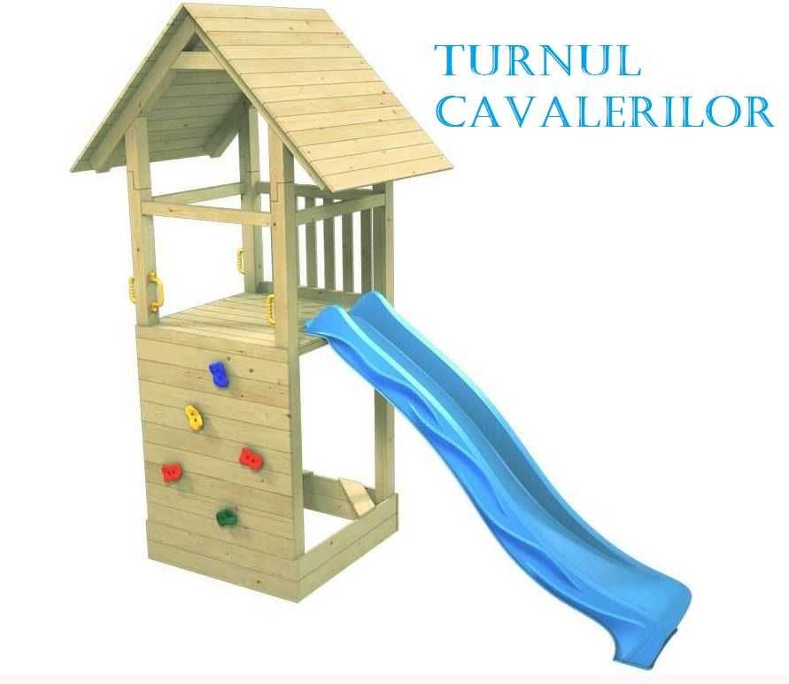 Ansamblu loc de joaca copii cu tobogan- transport si montaj inclussi