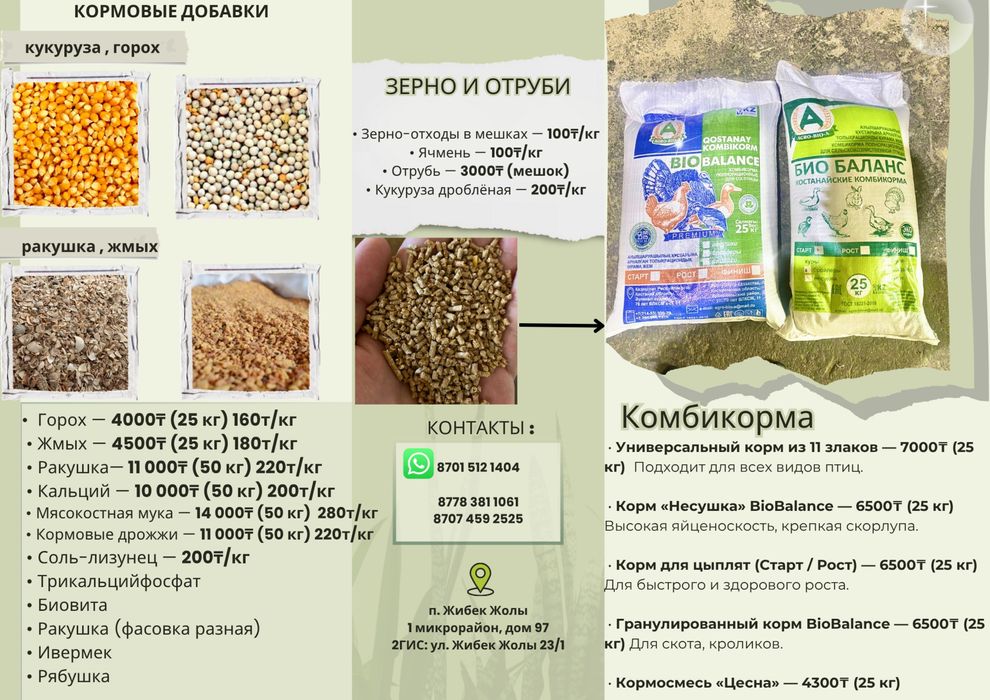 Комбикорм / Кормовые добавки / Зерно и отрубы / Жем